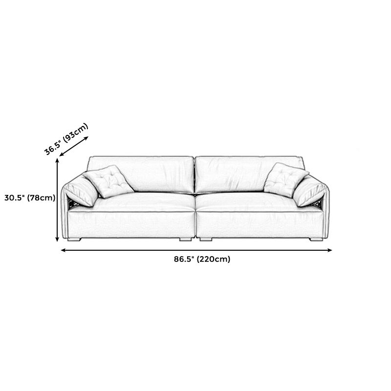 ステイン抵抗性のあるリビングルーム枕トップアーム標準グレーソファ