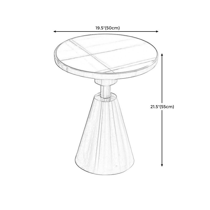 Contemporary Round Table Top End Table with Metal Pedestal Leg Clearhalo 'Coffee & Accent Tables' 'End & Side Tables' 'end_side_table' 'end_side_tables' 'furn' 'furn_end_side_tables' 'Furniture' 'furniture_end_side_table' 'Living Room Furniture' 1200x1200_d12d1010-e1f4-42cd-a1e8-9c86a321b449