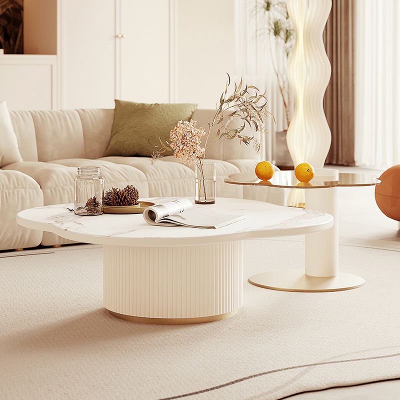 Slate and Metal Coffee Table No Distressing Pedestal Coffee Table Set Clearhalo 'Coffee & Accent Tables' 'Coffee Tables' 'coffee_tables' 'furn' 'furn_coffee_tables' 'Furniture' 'Living Room Furniture' 1200x1200_d12d2acc-8ac9-48a6-881d-c93b4c80bb32