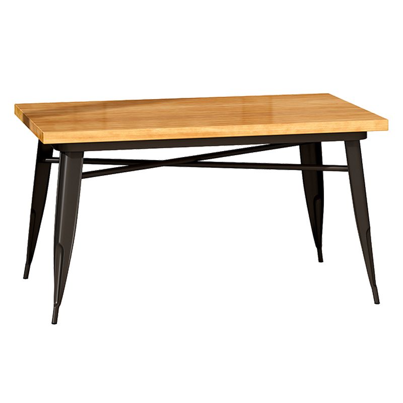 Industrial Style Solid Wood Dining Table Brown Table with Black Frame for Dinning Room Clearhalo ' dining_table' 'Dining Tables & Seating' 'Dining Tables' 'furn' 'furn_dining_table' 'Furniture' 'furniture_dining_table' 'Kitchen & Dining Furniture' 'kitchen&dining_furn' 'kitchen' 'kitchen_dining_table' 1200x1200_d12d36d4-b0f6-4708-b841-46cc43c9878e