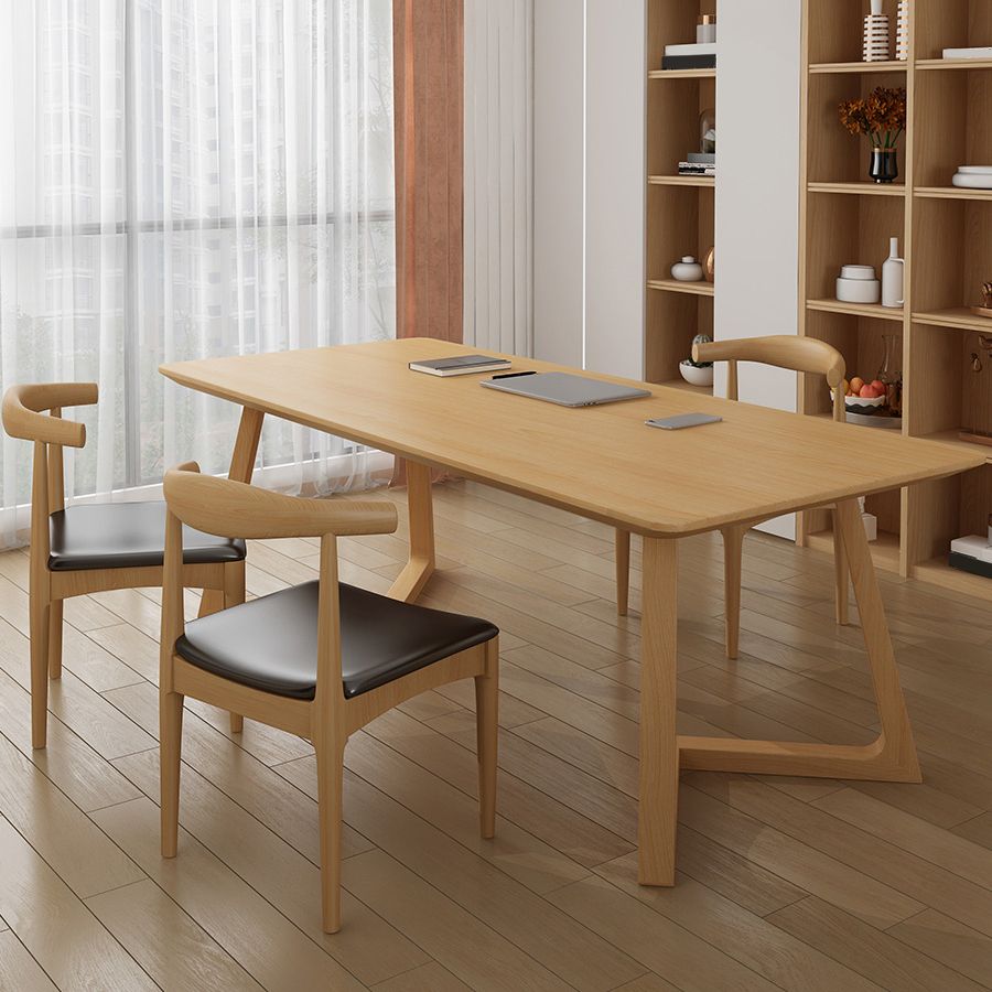 Modern 29,53 "großer Büroschreibtisch Massivholzkrümmte Schreibtisch gebogene Schreibtisch