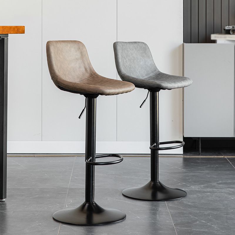 1 Pcs Scandinavian Adjustable Height Counter Stools Leather Iron Bar Stools with Footrest Clearhalo 'Bar Furniture' 'Bar Stools' 'bar_stools' 'furn' 'furn_bar_stools' 'furniture_bar_stools' 'Kitchen & Dining Furniture' 'kitchen&dining_furn' 'kitchen' 'kitchen_furn' Furniture' 1200x1200_d12d83a8-1a71-4f2c-89a2-8f766f3065df