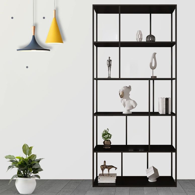 Metal Iron Etagere Bookshelf Contemporary Vertical Open Bookcase Clearhalo 'Bookcases' 'furn' 'furn_bookcases' 'Furniture' 'furniture_bookcases' 'Office Furniture' 1200x1200_d12da363-edfc-46b4-94e5-009708962c16