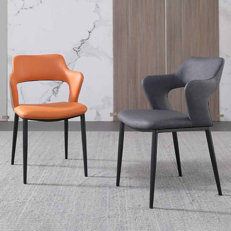 Industrial Style Faux Leather Side Chair Open Back Side Chair for Home Clearhalo 'Dining Chairs' 'Dining Tables & Seating' 'dining_chair' 'furn' 'furn_dining_chair' 'Furniture' 'furniture_dining_chair' 'Kitchen & Dining Furniture' 1200x1200_d12da882-8a59-4e01-a640-6f53ff4a509a