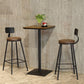 Industrial Black Metal Bar Table Wood 21.6"W Top Indoor Pedestal Bistro Table Clearhalo 'Bar Furniture' 'Bar Tables' 'bar_tables' 'Furniture' 'furniture_bar_tables' 'Kitchen & Dining Furniture' 'kitchen&dining_furn' 'kitchen' 1200x1200_d12fd4c6-bee9-4f76-ac68-bb5496f32d5d