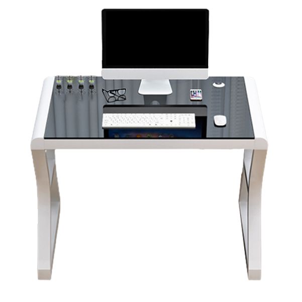 Glass Top Rectangular Office Desk 29.53-inch Tall Writing Desk Clearhalo 'furn' 'furn_office_desk' 'Furniture' 'Office Desks' 'Office Furniture' 'office_desk' 1200x1200_d12ff285-588a-4bfa-98fd-20e018e37c10