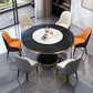 Glam Sintered Stone Round Shape Dining Table Kitchen Standard Dining Table with Pedestal Base Clearhalo ' dining_table' 'Dining Tables & Seating' 'Dining Tables' 'furn' 'furn_dining_table' 'Furniture' 'furniture_dining_table' 'Kitchen & Dining Furniture' 'kitchen&dining_furn' 'kitchen' 'kitchen_dining_table' 1200x1200_d130224f-a799-4ea0-b0a9-bd727b903785