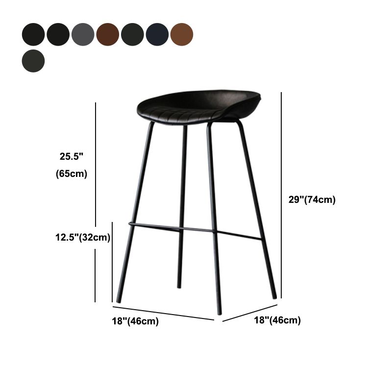 Industrial Matte Finish Leather Barstool Living Room Low Back Stool Clearhalo 'Bar Furniture' 'Bar Stools' 'bar_stools' 'furn' 'furn_bar_stools' 'Furniture' 'furniture_bar_stools' 'Kitchen & Dining Furniture' 1200x1200_d130ae43-bdd1-4a8b-b109-0f99c8e6a022