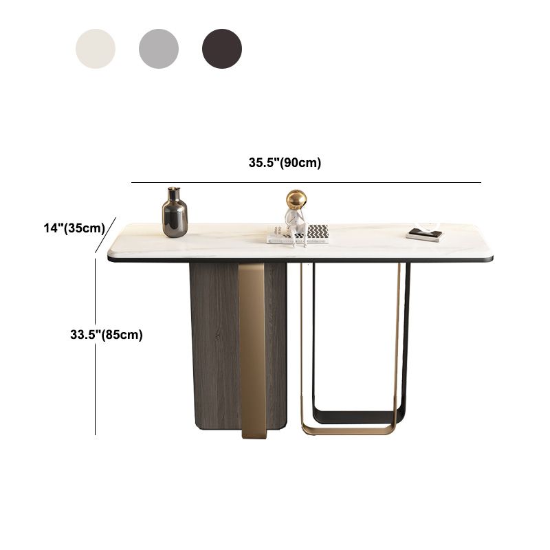 Tabella di accento glam largo 13 "Tabella dell'accento della console rettangolo di pietra