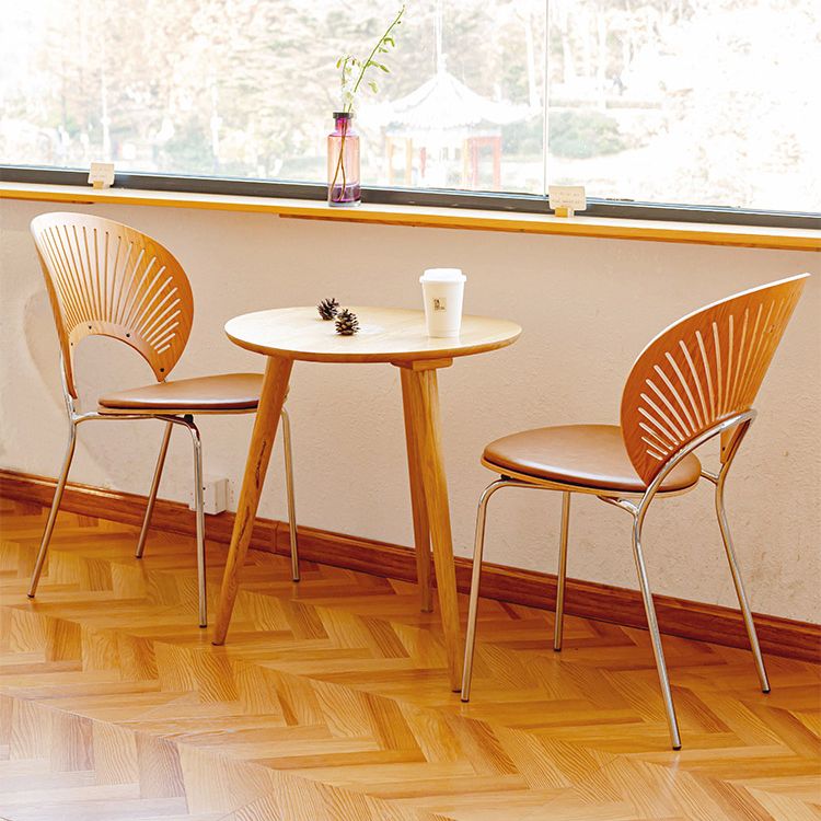 Scandinavian Style Open Back Dining Side Chair with Metal Legs Armless Side Chairs for Home Clearhalo ' kitchen&dining_furn' 'Dining Chairs' 'Dining Tables & Seating' 'dining_chair' 'furn' 'furn_dining_chair' 'Furniture' 'furniture_dining_chair' 'Kitchen & Dining Furniture' 'kitchen' 1200x1200_d133c175-b61f-45a2-a533-849341686f46