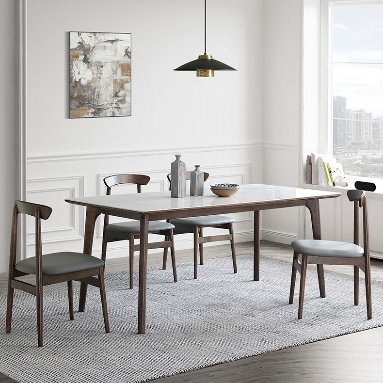 Sintered Stone Top Rectangle Table in White Kitchen Table with Wooden 4 Legs Clearhalo ' dining_table' 'Dining Tables & Seating' 'Dining Tables' 'furn' 'furn_dining_table' 'Furniture' 'furniture_dining_table' 'Kitchen & Dining Furniture' 'kitchen&dining_furn' 'kitchen' 'kitchen_dining_table' 1200x1200_d1349796-8b78-4e23-80e8-a49e0b8314fe