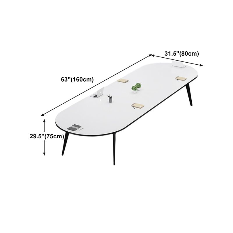 Desa di scrittura ovale per ufficio moderna camera da letto scrivania artificiale in legno artificiale