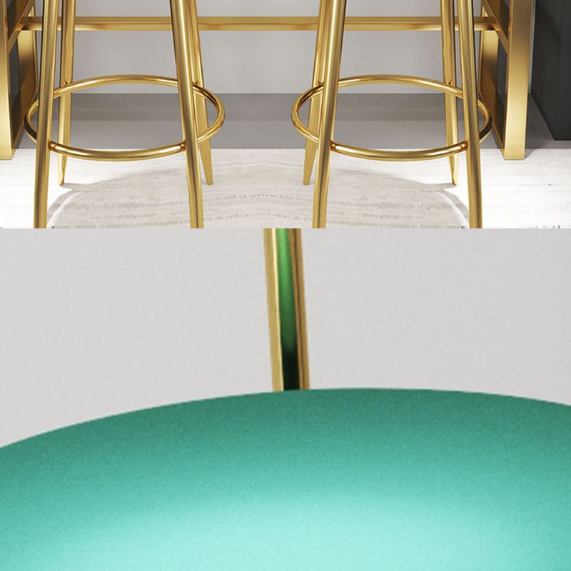 Glam Style Bar-stool Metal Legs Round Seat Barstool with Footrest for Kitchen Clearhalo 'Bar Furniture' 'Bar Stools' 'bar_stools' 'furn' 'furn_bar_stools' 'furniture_bar_stools' 'Kitchen & Dining Furniture' 'kitchen&dining_furn' 'kitchen' 'kitchen_furn' Furniture' 1200x1200_d1355334-a1c9-4893-a378-3849d06e6480