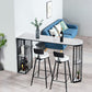 Glam White Faux Marble Pub Bar Table Iron Double Pedestal Bar Dining Table with 4-Shelf Clearhalo 'Bar Furniture' 'Bar Tables' 'bar_tables' 'furn' 'furn_bar_tables' 'Furniture' 'furniture_bar_tables' 'Kitchen & Dining Furniture' 1200x1200_d135ba40-7c98-496d-b81e-8c93e395b1f7