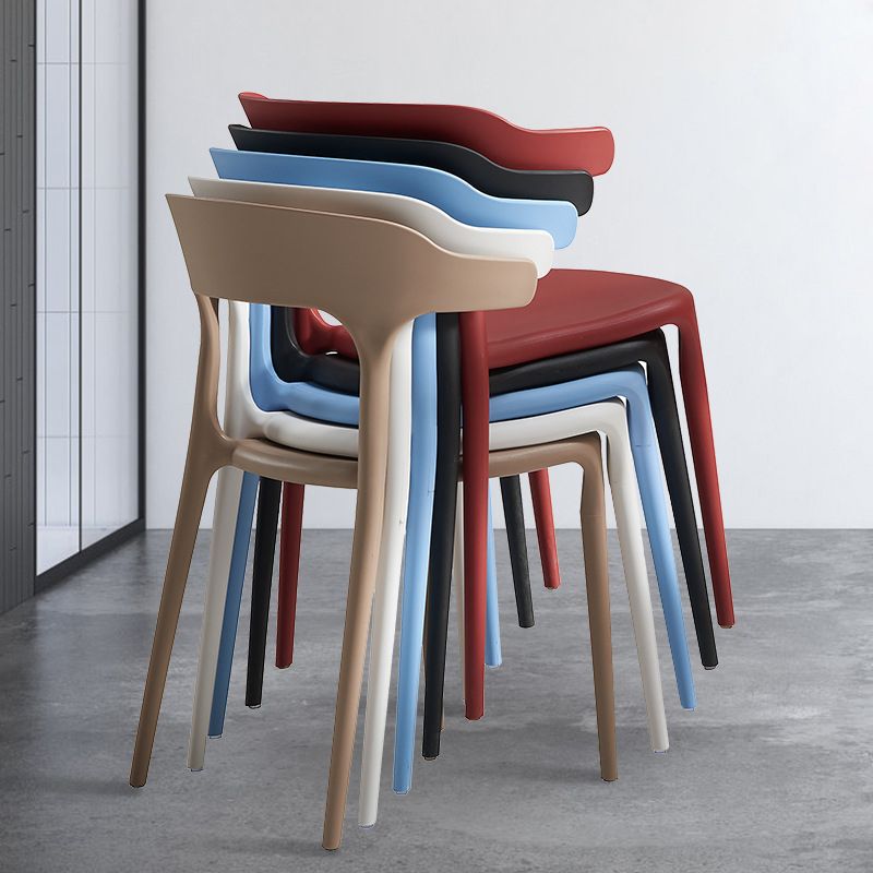 Silla de comedor de apilamiento de la casa silla lateral de plástico abierta de espalda abierta