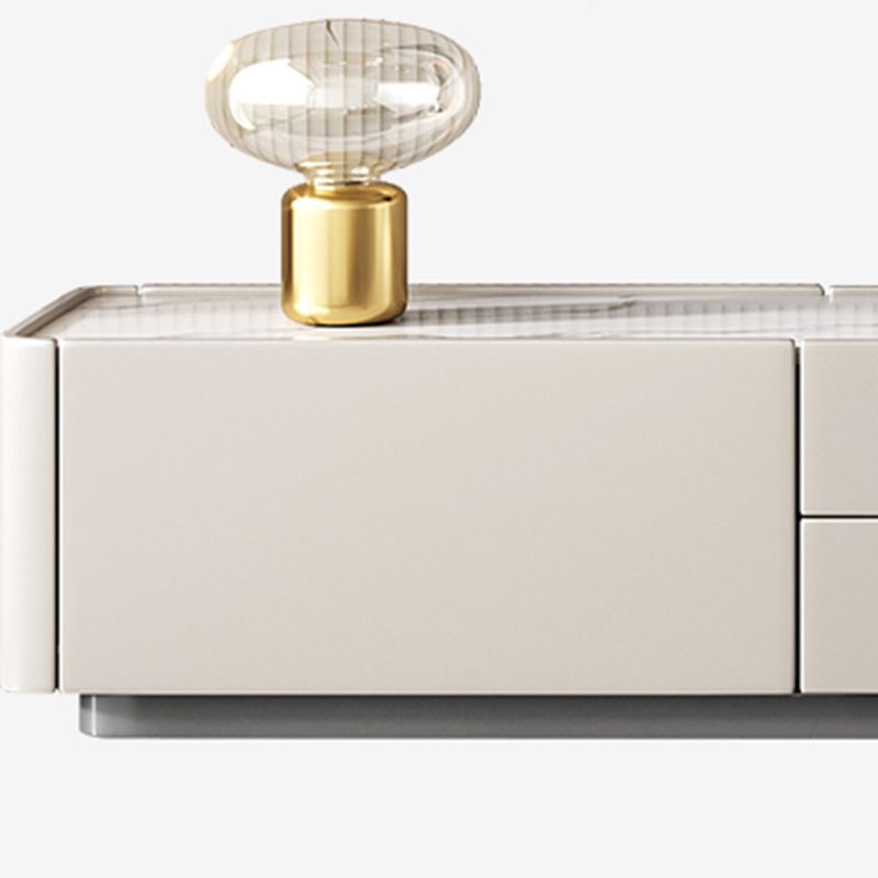 Modern TV Console Stone Media Console Storage White Console with Drawer Clearhalo 'furn' 'furn_tv_stands_entertainment_centers' 'Furniture' 'Living Room Furniture' 'TV Stands & Entertainment Centers' 'TV Stands & Media Storage Furniture' 'tv_stands_entertainment_centers' 1200x1200_d137ba5e-98bb-4092-acb3-614f2f198d06