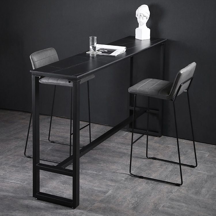Industrial Rectangle Top Counter Table Stone Top 42-inch Height Table for Coffee Shop Clearhalo 'Bar Furniture' 'Bar Tables' 'bar_tables' 'furn' 'furn_bar_tables' 'Furniture' 'furniture_bar_tables' 'Kitchen & Dining Furniture' 1200x1200_d137cc2b-c534-4b24-b0fd-16302527c593