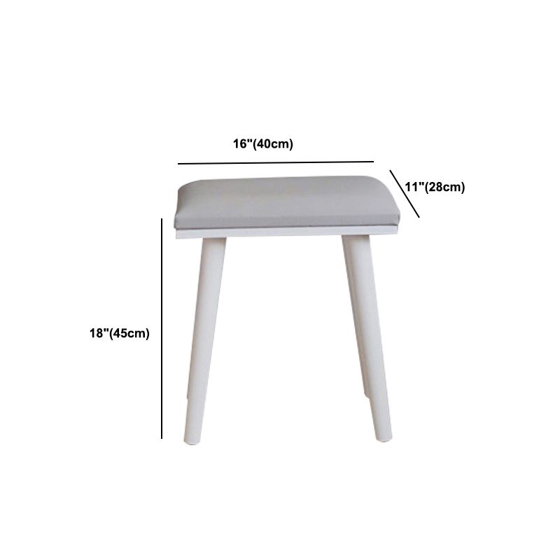 Tabouret de caisse de maquillage en bois en miroir blanc, 30,31 "h