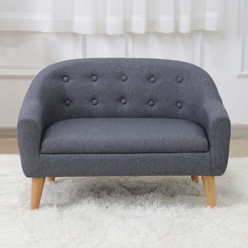 Contemporary Cotton Blend Tufted Split-Back Settee Couch for Children Clearhalo 'furn' 'furn_sofas' 'Furniture' 'Living Room Furniture' 'Sofa' 'sofas' 1200x1200_d138b4d7-9a43-499d-8f84-d33d455cb219