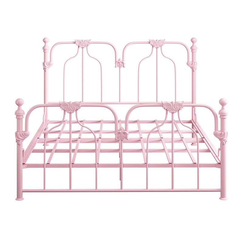 84.65 inch Wide Contemporary Bed Frame Metal Solid Color Bed with Headboard