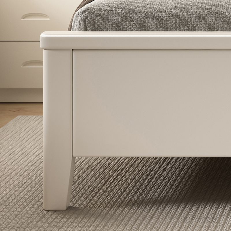 Sin panel angustiante cama estándar cama de panel de color sólido con cabecera tapizada