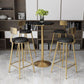 Glam Style Gold Iron Bar Table Marble Top Bistro Table - 21.6"W x 41.3"H Clearhalo 'Bar Furniture' 'Bar Tables' 'bar_tables' 'Furniture' 'furniture_bar_tables' 'Kitchen & Dining Furniture' 'kitchen&dining_furn' 'kitchen' 1200x1200_d13a4de2-44b9-41ab-ab6e-82f305926e7a