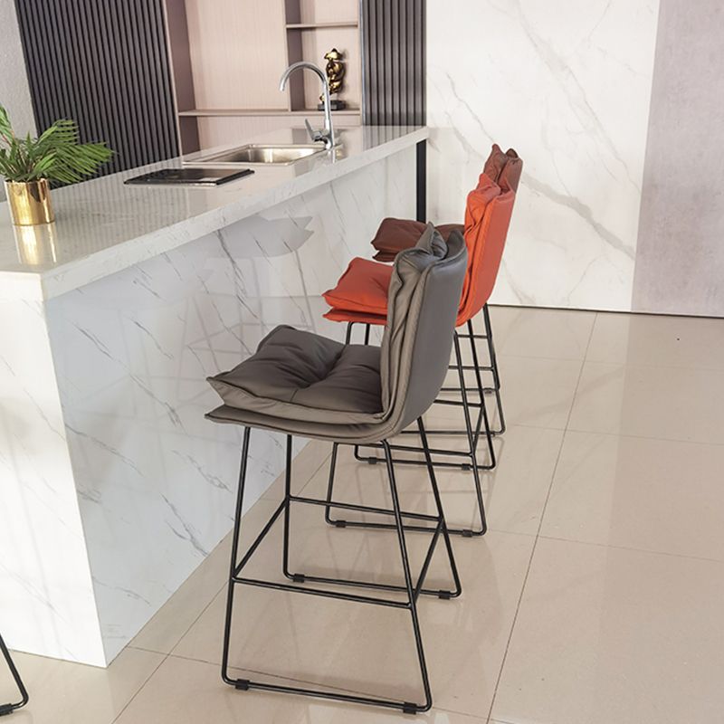Metal Contemporary Kitchen Dining Room Armless Stool Low Back Bar Stool Clearhalo 'Bar Furniture' 'Bar Stools' 'bar_stools' 'Furniture' 'furniture_bar_stools' 'Kitchen & Dining Furniture' 1200x1200_d13a9785-b6d5-4c56-a42d-6b951612363a