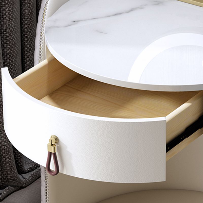 Mesa de tocador de madera y metal Taburada de tocador de cuero sintético