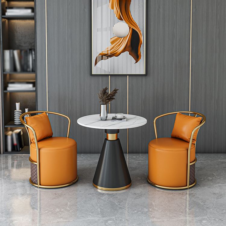 1/3/4 Pcs Metal Modern Dining Room Set with Round Table and Pedestal Base Dining Set Clearhalo 'Dining Room Sets' 'Dining Tables & Seating' 'dining_room_set' 'furn' 'furn_dining_room_set' 'Furniture' 'furniture_dining_room_set' 'Kitchen & Dining Furniture' 'kitchen&dining_furn' 'kitchen' 1200x1200_d13ce6bb-839a-43e6-a479-fa7aa7531f1d