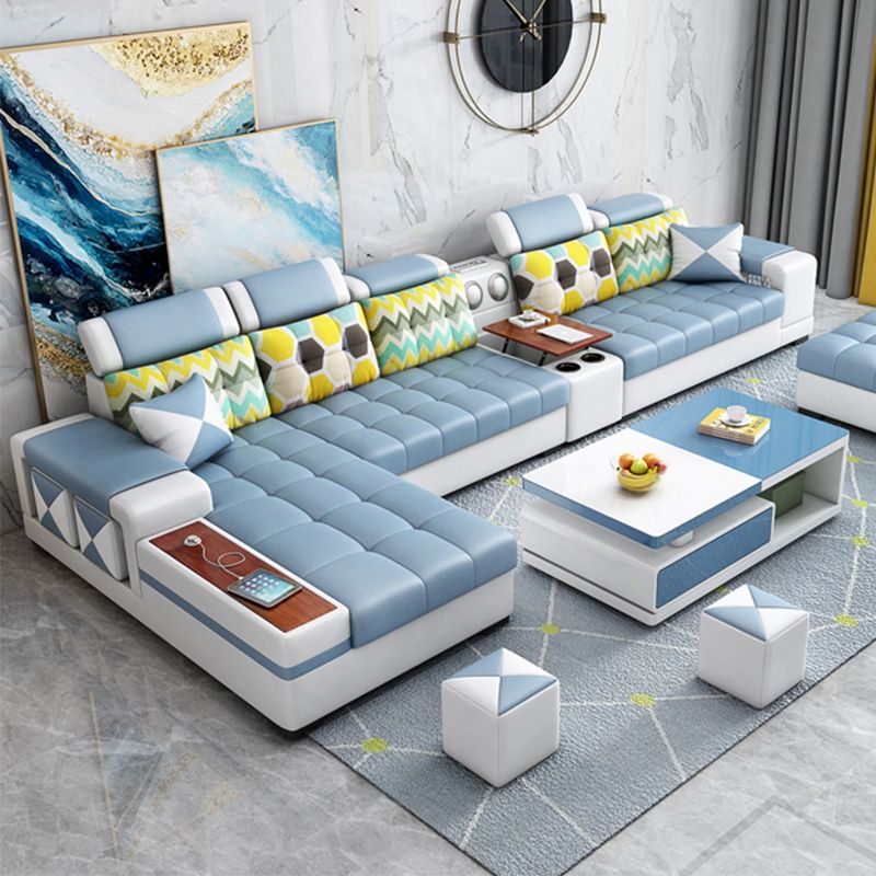 Contemporary Solid Wood Faux Leather Pillow Top Arm Sofa with Storage Clearhalo 'furn' 'furn_sofas' 'Furniture' 'Living Room Furniture' 'Sofa' 'sofas' 1200x1200_d13d3f4c-f892-45d2-adae-238045312546