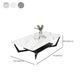 Cross Legs Slate Coffee Table Shelf Included Simple Single Cocktail Table