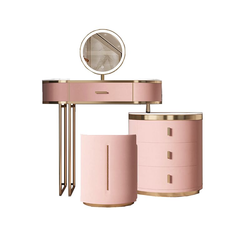 29.52 "Altura Top de pizarra rosa con tocador de maquillaje de cajones