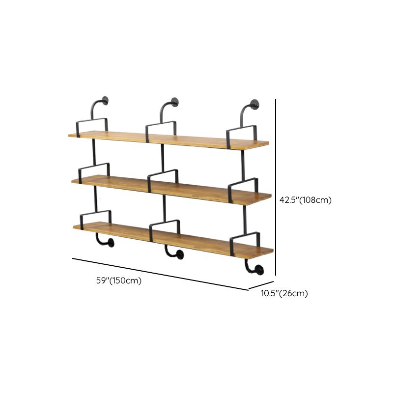 Metal and Wooden Shelf Bookcase Floating Open Wall Mounted Book Shelf for Study Room Clearhalo 'Bookcases' 'furn' 'furn_bookcases' 'Furniture' 'Office Furniture' 1200x1200_d13e2425-b4e5-42fd-8d88-f12435e6b7c8