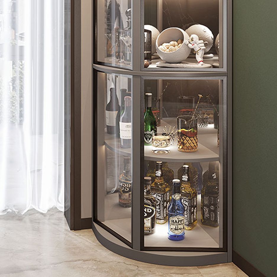 2ドアウッドキャビネット78.74 "ガラスドア付きの高さのアクセントキャビネット