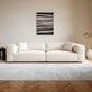 White Wool Tuxedo Arm Sofa 42.51" Wide Contemporary Standard Sofa