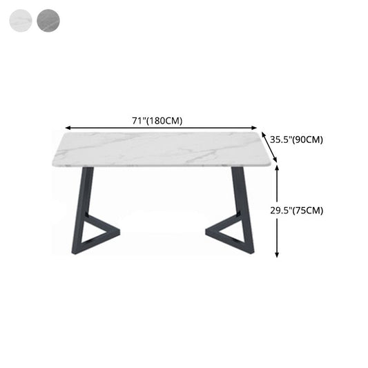 Sintered Stone Dining Table Modern Dining Table with Black Frame Clearhalo ' dining_table' 'Dining Tables & Seating' 'Dining Tables' 'furn' 'furn_dining_table' 'Furniture' 'furniture_dining_table' 'Kitchen & Dining Furniture' 'kitchen&dining_furn' 'kitchen' 'kitchen_dining_table' 1200x1200_d13f41f5-d313-4ee4-9e67-4665d1960ce1
