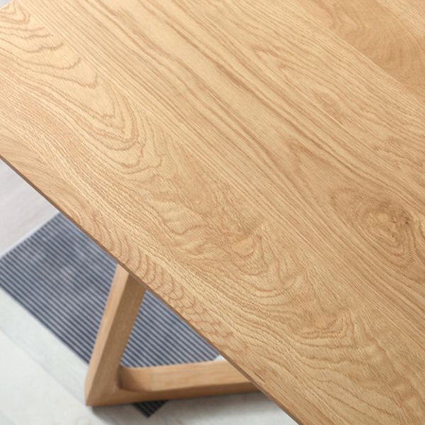 Double Pedestal Oak Solid Wood Dinette Table Modern Style Dining Table Clearhalo ' dining_table' 'Dining Tables & Seating' 'Dining Tables' 'furn' 'furn_dining_table' 'Furniture' 'furniture_dining_table' 'Kitchen & Dining Furniture' 'kitchen&dining_furn' 'kitchen' 'kitchen_dining_table' 1200x1200_d13f866a-eb58-45d4-ad4d-269f85db88c9