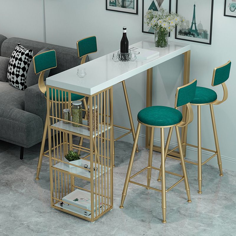 Glam Pub Height Dining Table Faux Marble Top Pub Table for Patio Use Clearhalo 'Bar Furniture' 'Bar Tables' 'bar_tables' 'furn' 'furn_bar_tables' 'Furniture' 'Kitchen & Dining Furniture' 1200x1200_d1408369-f329-469a-98b6-6ead91e2be21