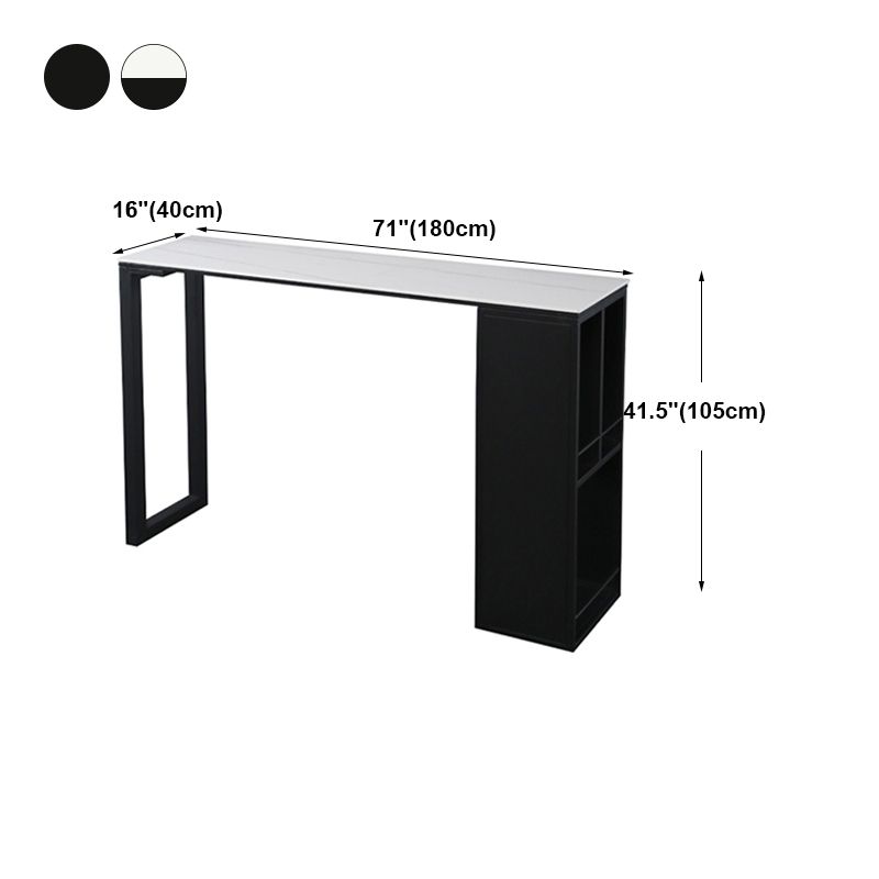 Kitchen Bar Height Counter Height Table Modern Rectangle Pub Table with Wine Storage Clearhalo 'Bar Furniture' 'Bar Tables' 'bar_tables' 'furn' 'furn_bar_tables' 'Furniture' 'furniture_bar_tables' 'Kitchen & Dining Furniture' 'kitchen&dining_furn' 'kitchen' 1200x1200_d140b6d5-b976-481d-8546-7e04e173b404