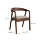 Contemporary Home Dining Chair Rubberwood Upholstered Arm Chair