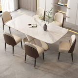 Glam Style Dinette Set for Dining Room 1/4/5/7 Pieces Glossy White Dining Table Set