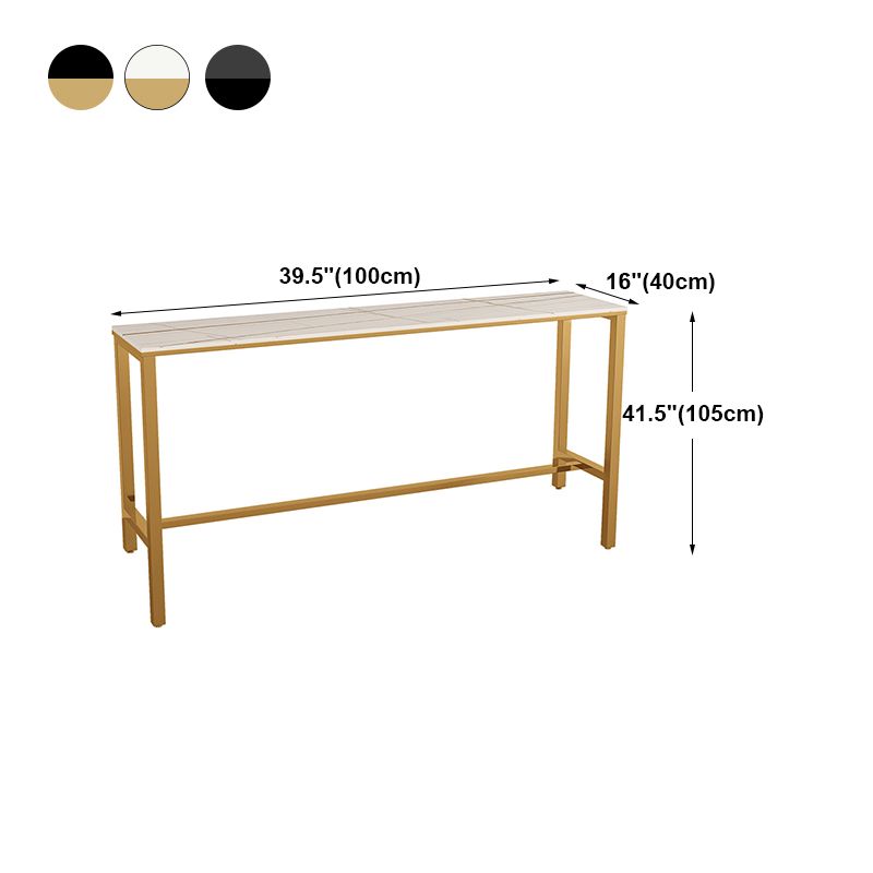 Glam Style Bar Table Metal and Marble Milk Tea Shop Bar Table with Metal Base Clearhalo 'Bar Furniture' 'Bar Tables' 'bar_tables' 'furn' 'furn_bar_tables' 'Furniture' 'furniture_bar_tables' 'Kitchen & Dining Furniture' 1200x1200_d1419ab2-0536-44f4-a594-9d1644aa4e4e
