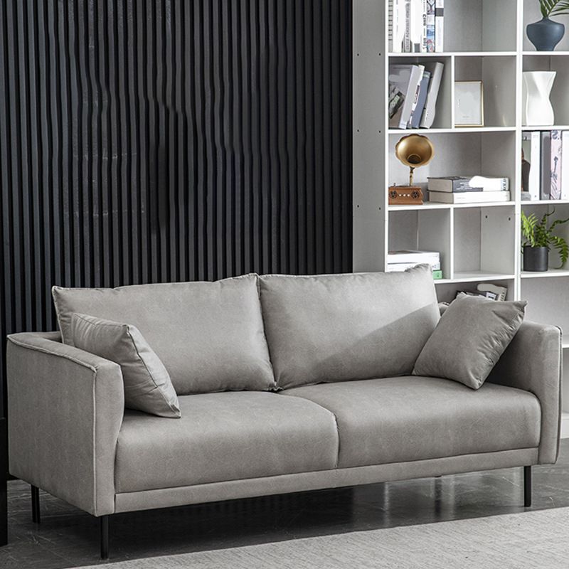 Padded Sponge Seat with Cushioning Back and Imitation Leather Craft Sofa Clearhalo 'Furniture' 'furniture_sofas' 'kitchen' 'kitchen_sofas' 'Living Room Furniture' 'Sofa' 'sofas' 1200x1200_d142c23e-0407-447c-b1ba-f07198329566