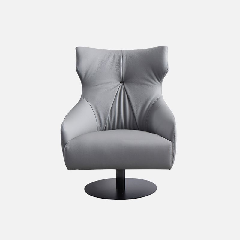 Reclinabile sedia alare in pelle incollata con poltrona da letto a gamba singola