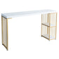 Modern Bar-height Table Faux Marble Top Bistro Pub Table with 2 Shelves Clearhalo 'Bar Furniture' 'Bar Tables' 'bar_tables' 'furn' 'furn_bar_tables' 'Furniture' 'Kitchen & Dining Furniture' 1200x1200_d1442cda-187b-45e8-bd35-43a3eabe57a6