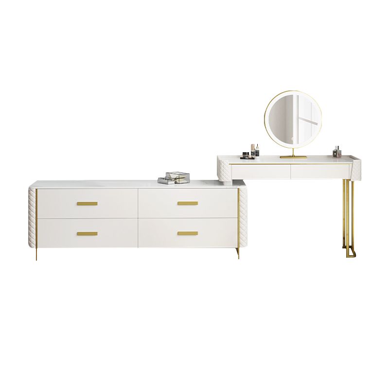 White Make-up Vanity 17.71" Wide Makeup Vanity Desk Table with 6 Drawers Clearhalo 'Bedroom Furniture' 'furn' 'furn_makeup_vanities' 'Furniture' 'Makeup Vanities' 'makeup_vanities' 1200x1200_d1444ab9-4734-459f-8600-e4e356445fb1