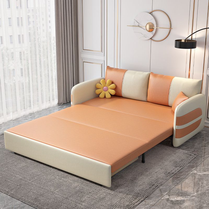 Faux Leather Stain Resistant Square Arm Modern Bed Sofa Couch Clearhalo 'furn' 'furn_sofas' 'Furniture' 'Living Room Furniture' 'Sofa' 'sofas' 1200x1200_d144e11c-4715-4074-aaba-92e3d0d92d90