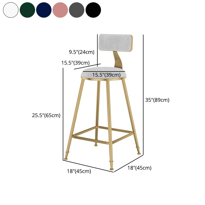 Glam Metal Upholstered Bar Stool Bristol Barstool with Low Back and Cushion Clearhalo 'Bar Furniture' 'Bar Stools' 'bar_stools' 'furn' 'furn_bar_stools' 'furniture_bar_stools' 'Kitchen & Dining Furniture' 'kitchen&dining_furn' 'kitchen' 'kitchen_furn' Furniture' 1200x1200_d144e5a8-d5fb-4ca5-a235-e945aa8c65ea