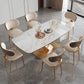 Stone Top Dining Table Traditional Luxury Rectangle Dining Table with Pedestal Base Clearhalo 'Dining Tables & Seating' 'Dining Tables' 'dining_table' 'furn' 'furn_dining_table' 'Furniture' 'furniture_dining_table' 'Kitchen & Dining Furniture' 'kitchen' 'kitchen_dining_table' 1200x1200_d144f44d-9276-4ad1-a07b-b30d7734494e