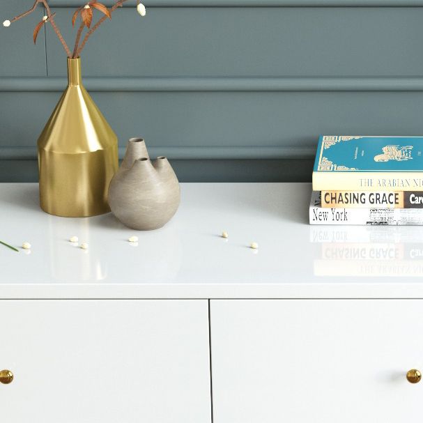 Soggiorno bianco da 32 "l tavolo a buffet multi tavolo da pranzo in stile semplice